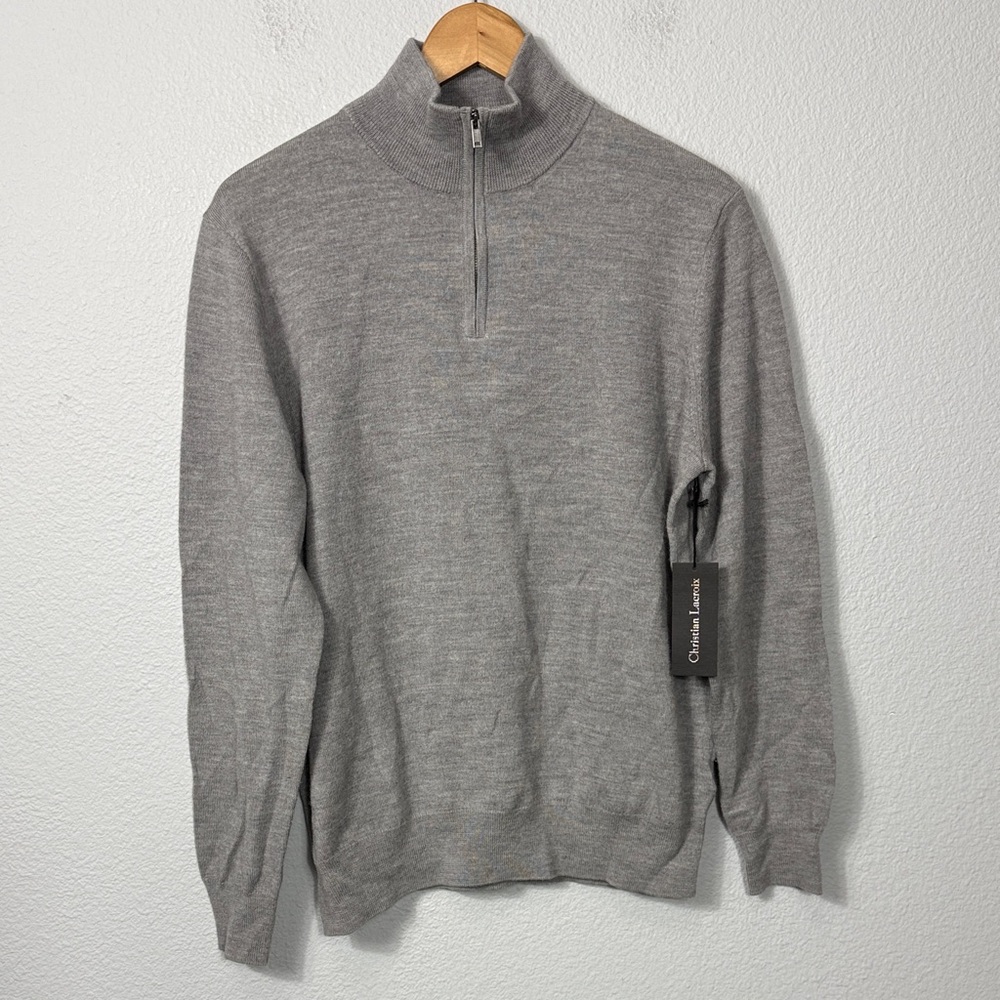 NWT Christian Lacroix Mens Quarter-Zip Pullover Sweater